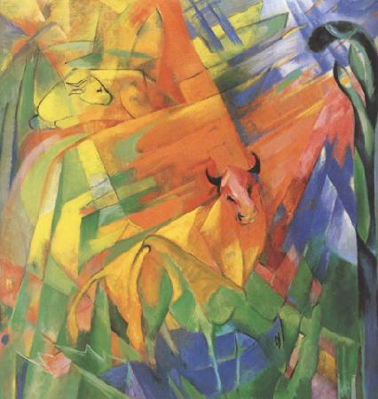 Franz Marc Animals in Landscape (mk34) oil painting image